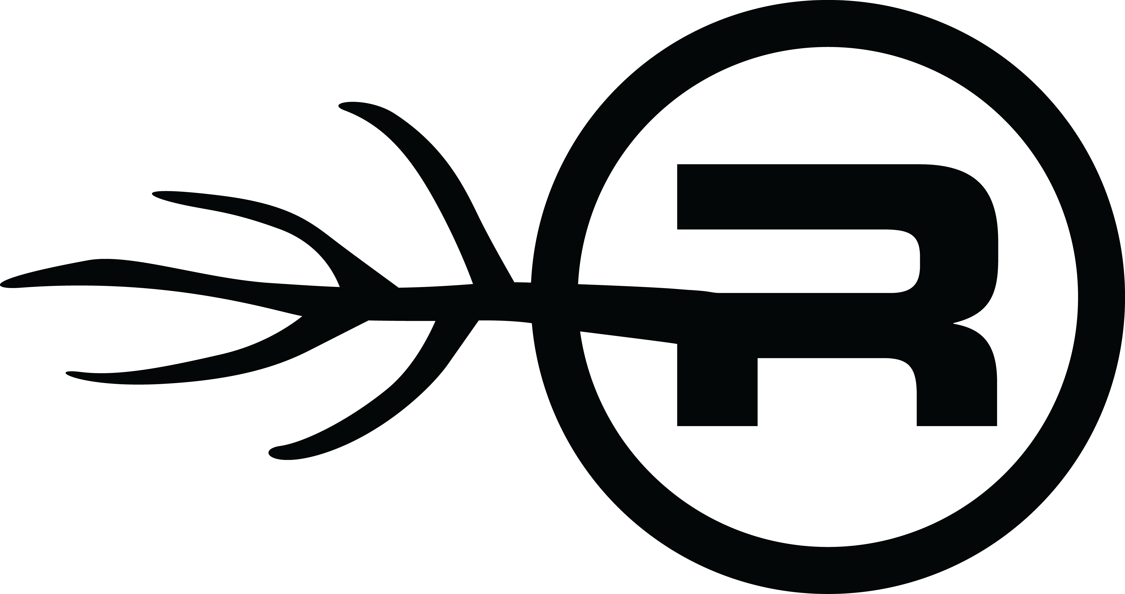the official RCSG logo, a black letter R surrounded by a circle, with a branch coming out